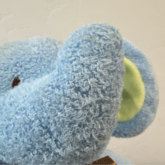Carters Just One Year Blue Green Musical Elephant Baby Plush Lovey Toy 12” Works - Picture 7 of 9
